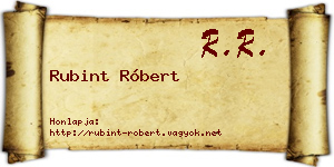 Rubint Róbert névjegykártya