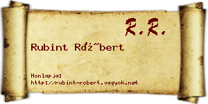 Rubint Róbert névjegykártya
