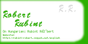 robert rubint business card